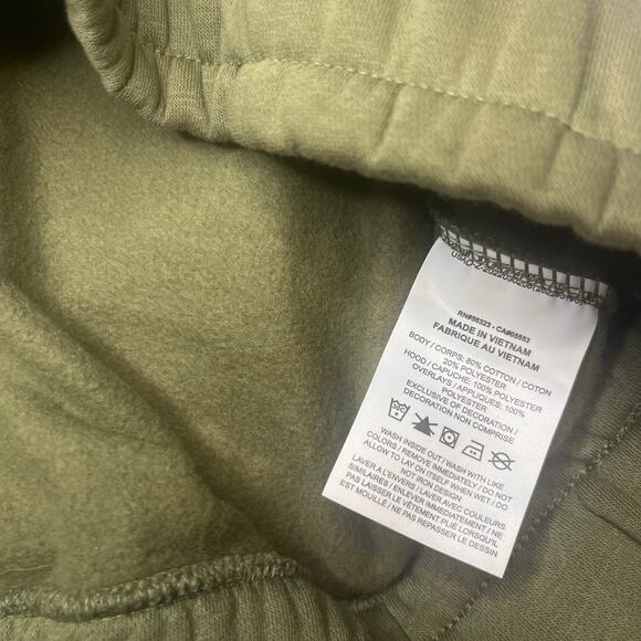 Nike Icon Clash Half Zip Hoodie Olive Green Textured Windbreaker Pullover Sz M - Picture 8 of 10